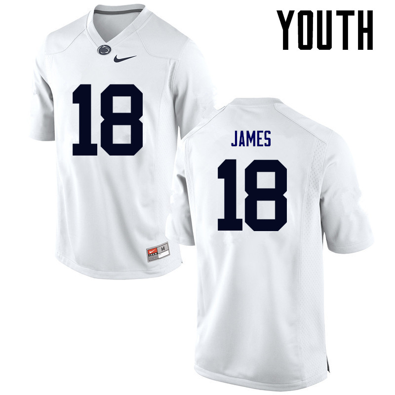 Youth Penn State Nittany Lions #18 Jesse James College Football Jerseys-White - Click Image to Close